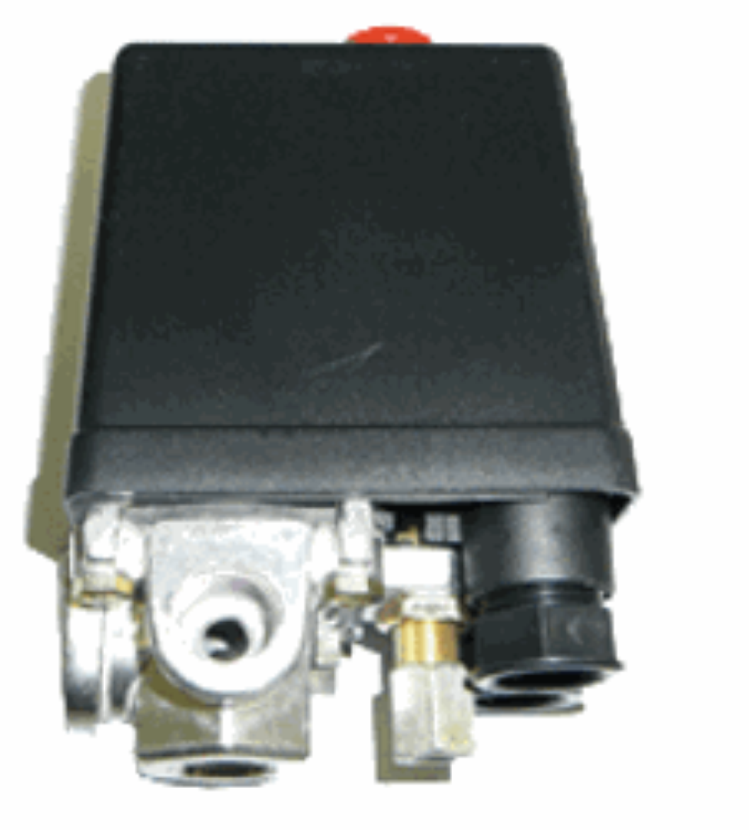 Picture of Pressure Switch, Nema, 1/4" BSP, Cut in 6 bar, Cut out 8 Bar, Brass Compression, 4 ports