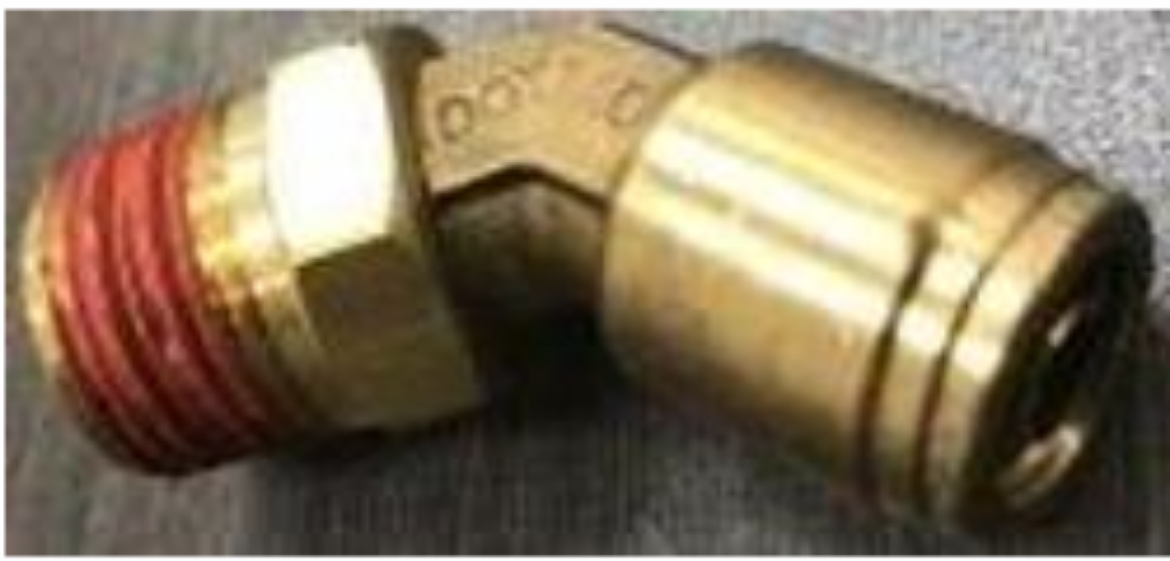 Picture of Male Elbow, 45deg, A/B Quick Fit, 3/8" X 3/8" NPT, Swivel