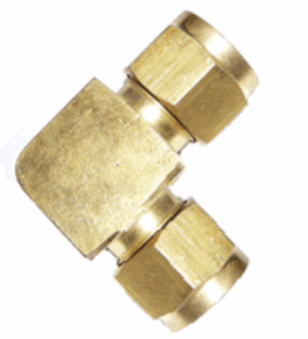 Picture of Union, Elbow, 3/8 Tube, Twin Ferrule, Brass