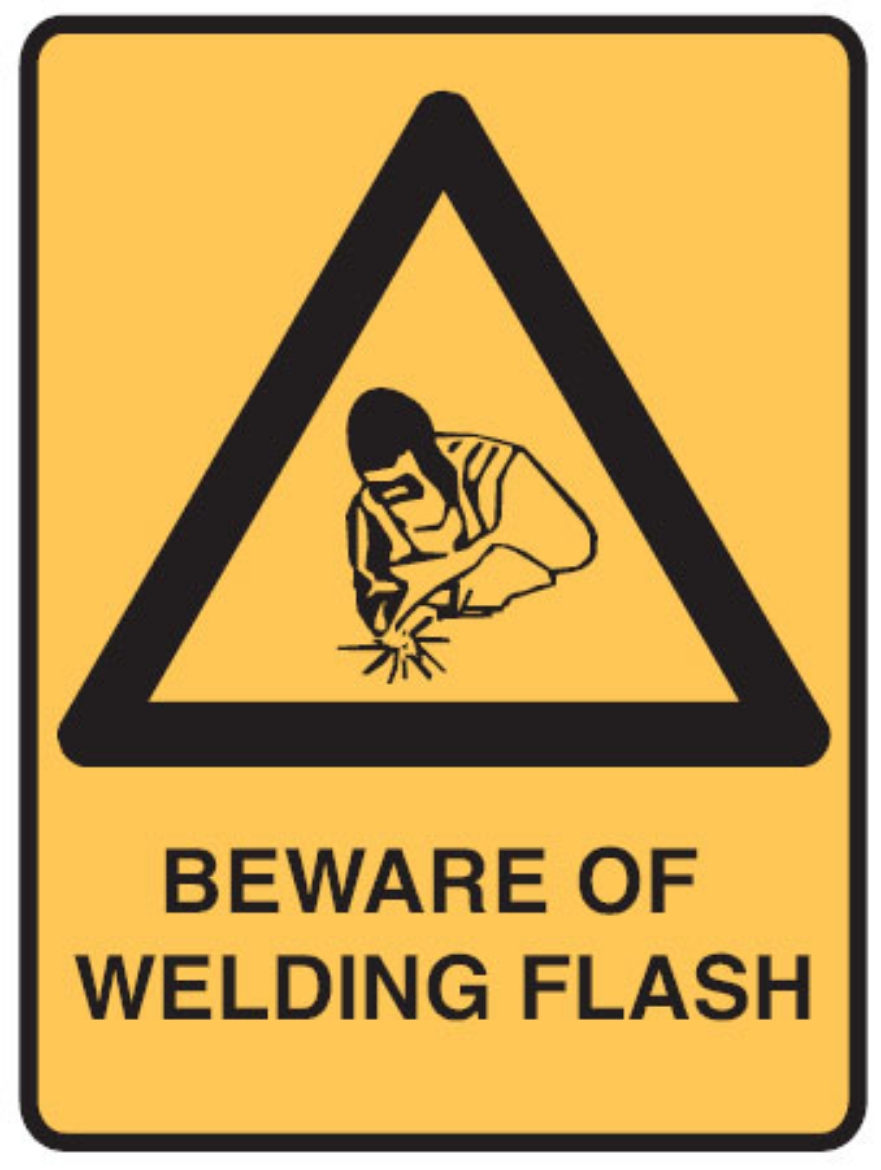 Picture of Sign, Beware of Welding Flash, 600x450mm, Metal