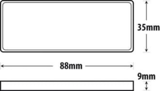 Picture of Reflector Amber Rect. BR61 Series 88 X 35 X 9mm Self Adhesive Twin Pack