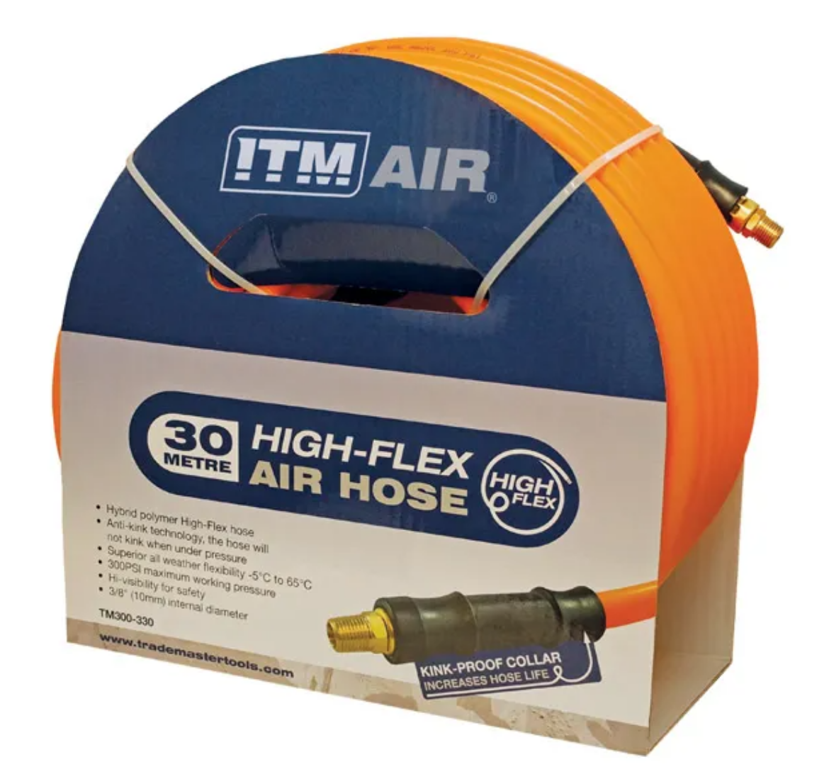 Picture of ITM AIR HOSE, 10MM (3/8") X 30M HYBRID POLYMER AIR HOSE, COMES WITH NITTO STYLE FITTINGS