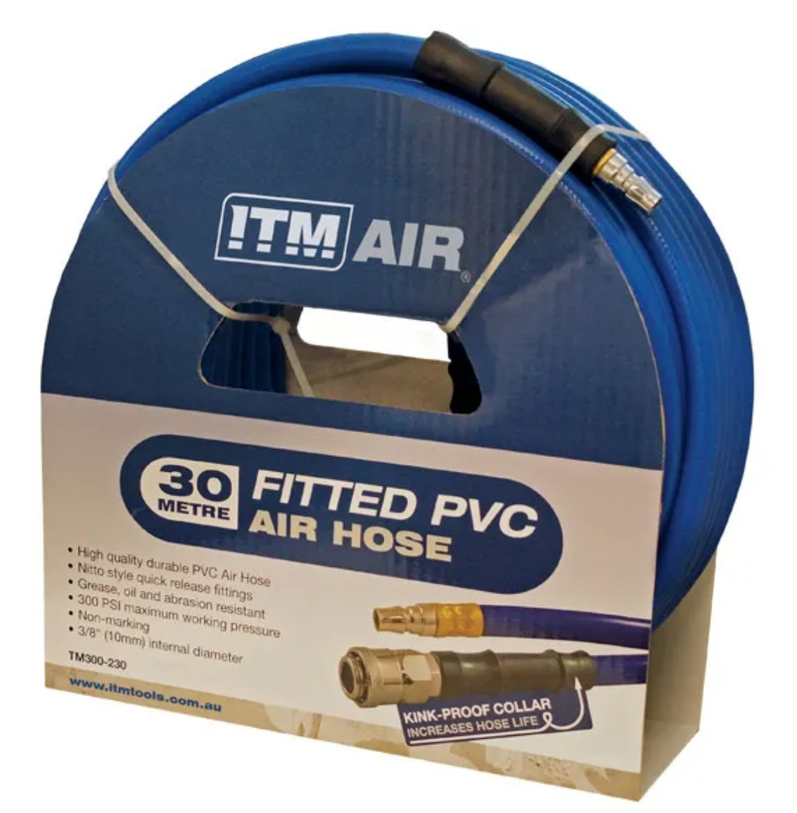 Picture of ITM AIR HOSE, 10MM (3/8") X 30M PVC AIR HOSE, COMES WITH COUPLERS