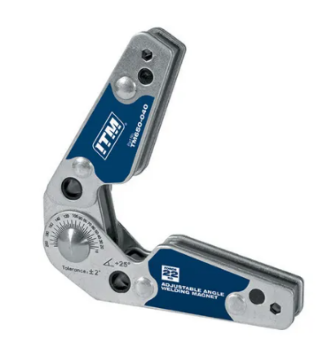Picture of Inside/Outside Adjustable Angle Welding Magnet, 22kg Force, 105mm, 20° to 200°, Powerful NDFEB Magnet