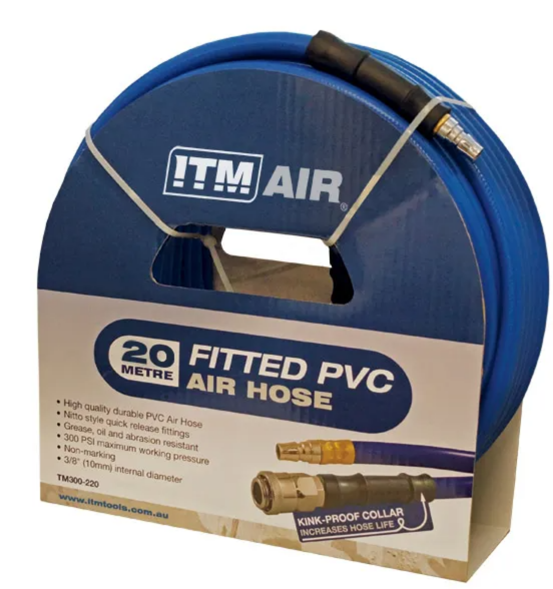 Picture of ITM AIR HOSE, 10MM (3/8") X 20M PVC AIR HOSE, COMES WITH COUPLERS
