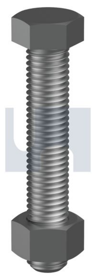 Picture of Bolt & Nut, Metric, 24 x 50mm, Hex Head, Class 4.6, Gal