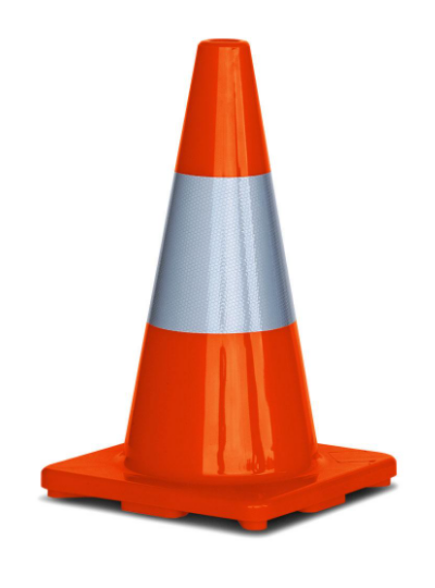 Picture of ORANGE PVC TRAFFIC CONE / REFLECTIVE TAPE 450MM