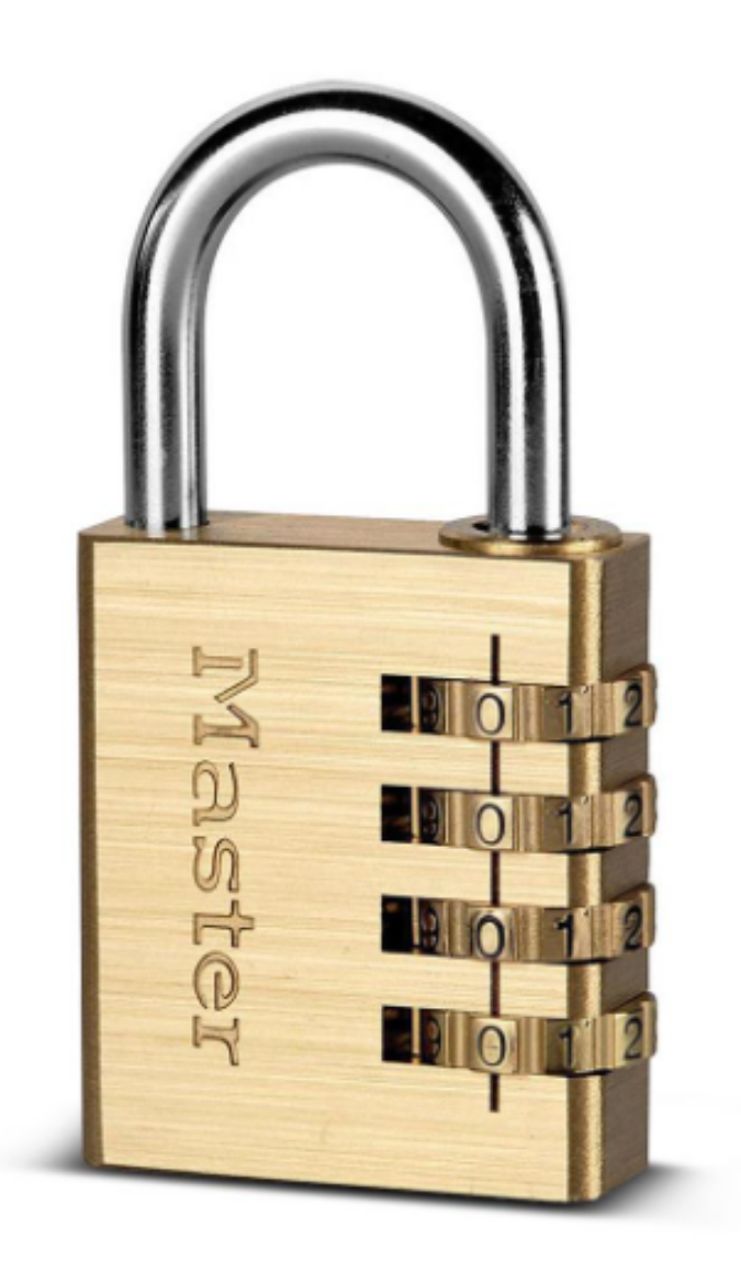 Picture of Padlock, Combination, Brass, 40mm, Steel Shackle, Resettable