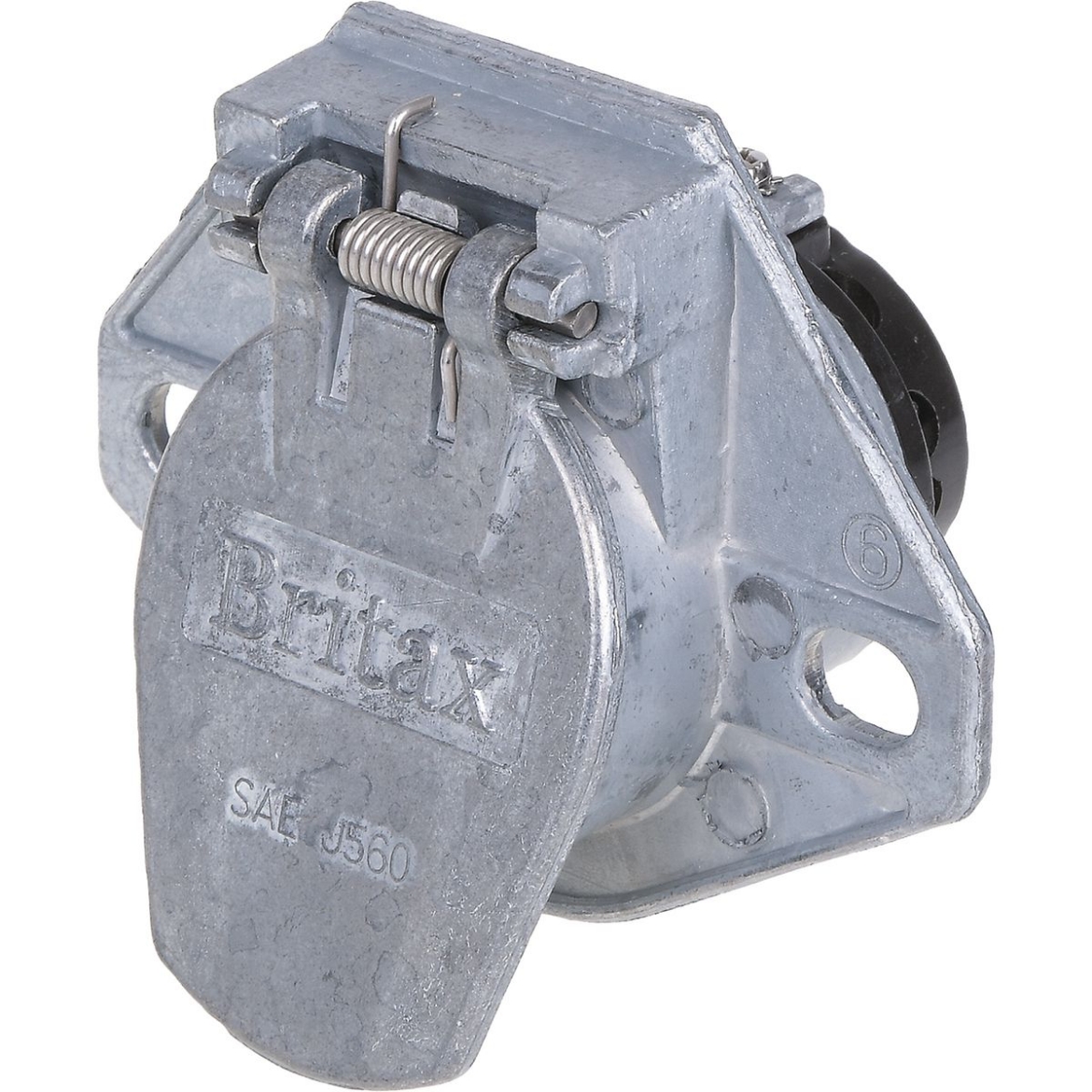 Picture of Trailer Socket, 7 Pin, Large, Metal, Mounted Flange