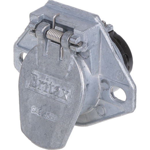 Picture of Trailer Socket, 7 Pin, Large, Metal, Mounted Flange