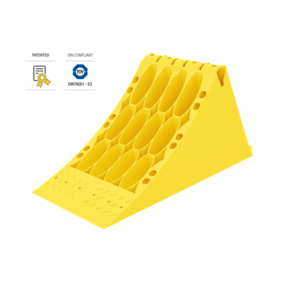 Picture of Wheel Chock, Yellow PVC, 467 x 198mm
