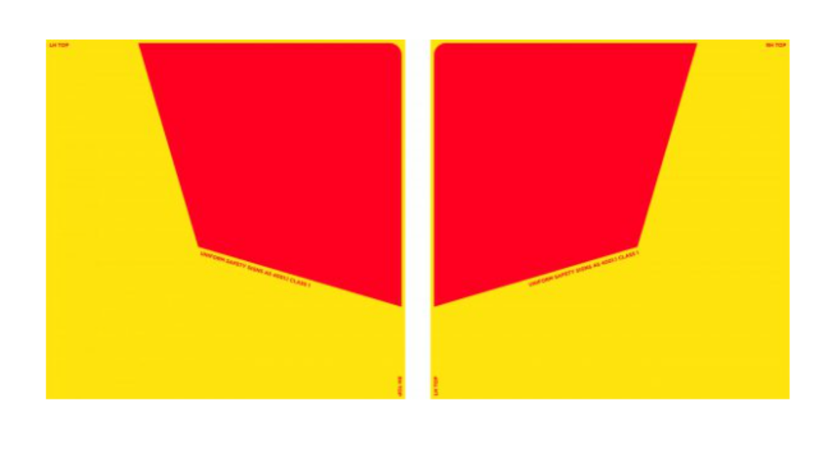 Picture of Rear Marker Plates, Pair, Red/Yellow, 300x300mm