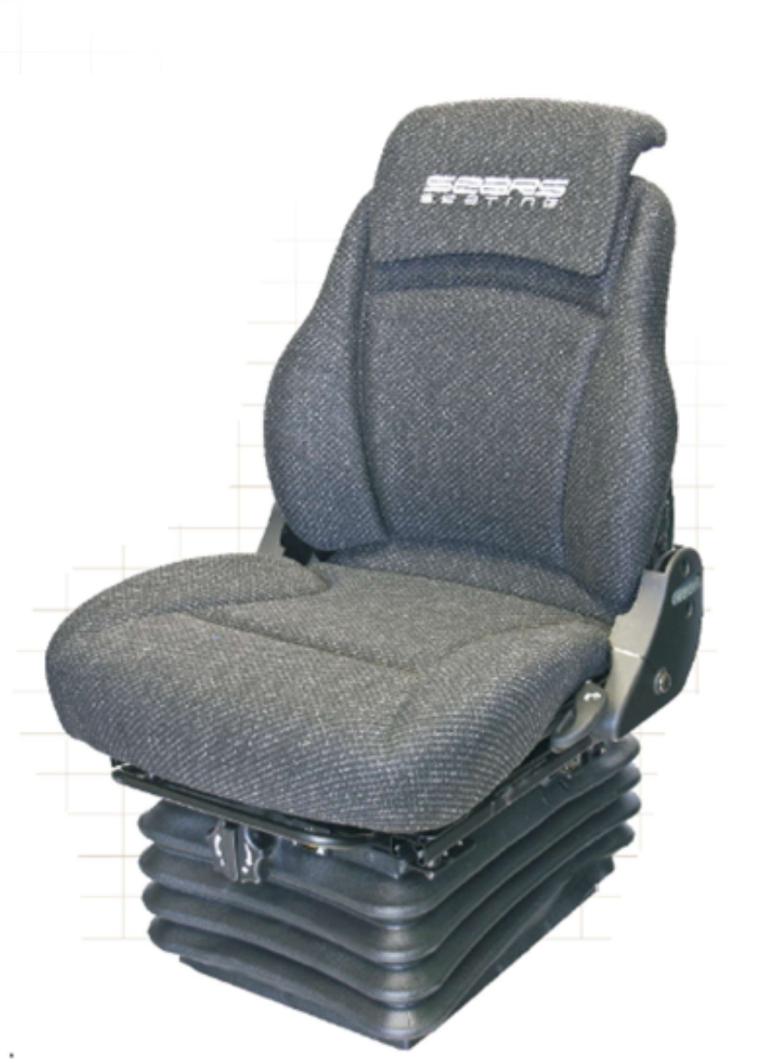Picture of SEARS 5520 HD Mechanical Suspension Seat. Features 3 Stage Height Adjustment, Heavy Duty Duo Damper, Mechanical Lumbar Adjustment, Double Lock Slide Rails, 150KG Weight Rated. With Head Rest