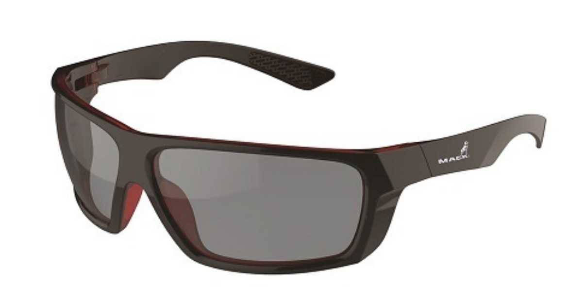 Picture of Mack Monterey Safety Glasses, Photochromatic grey  (red/black high gloss frame), Anti-scratch