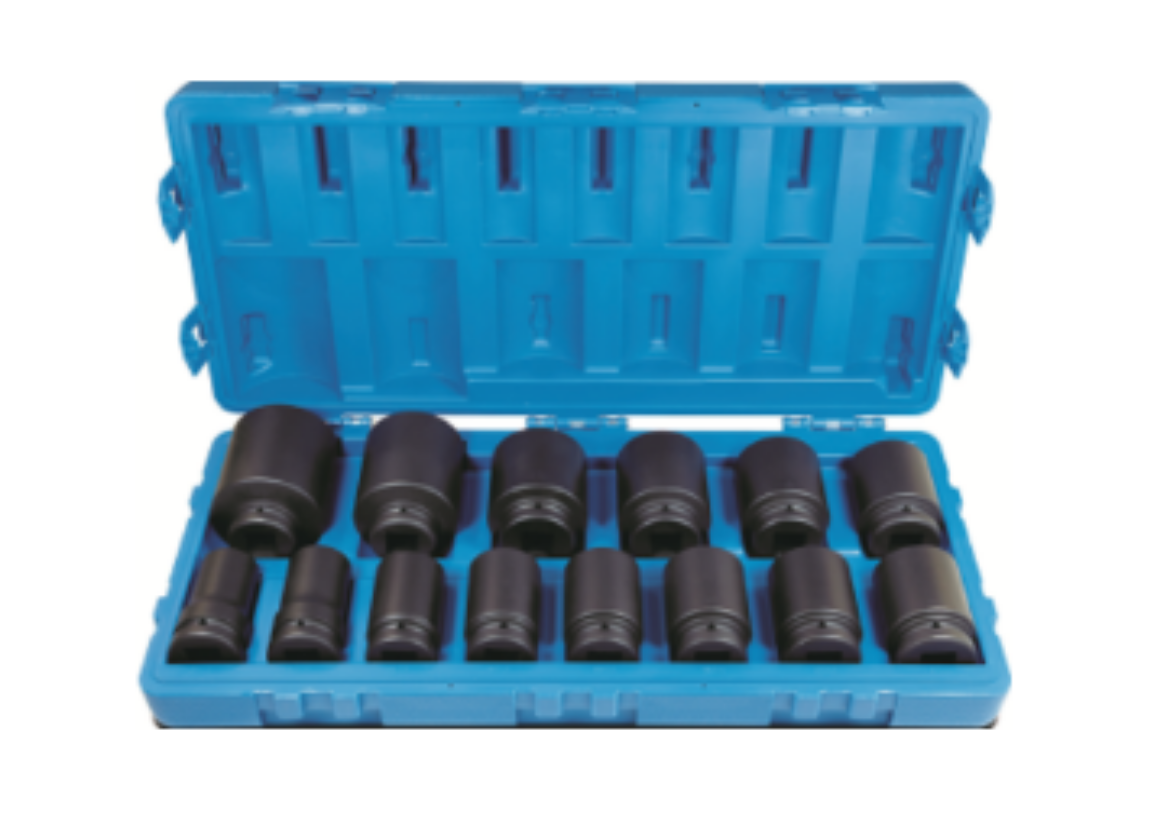Picture of Socket Set, 1" Drive, Imperial Deep Impact, 14 Pce, 1 1/4"-2 1/2"
