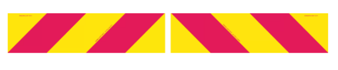 Picture of Rear Marker Plates/Candy Stripes, Pair, Red/Yellow, Class 1 Metal, 400x100mm