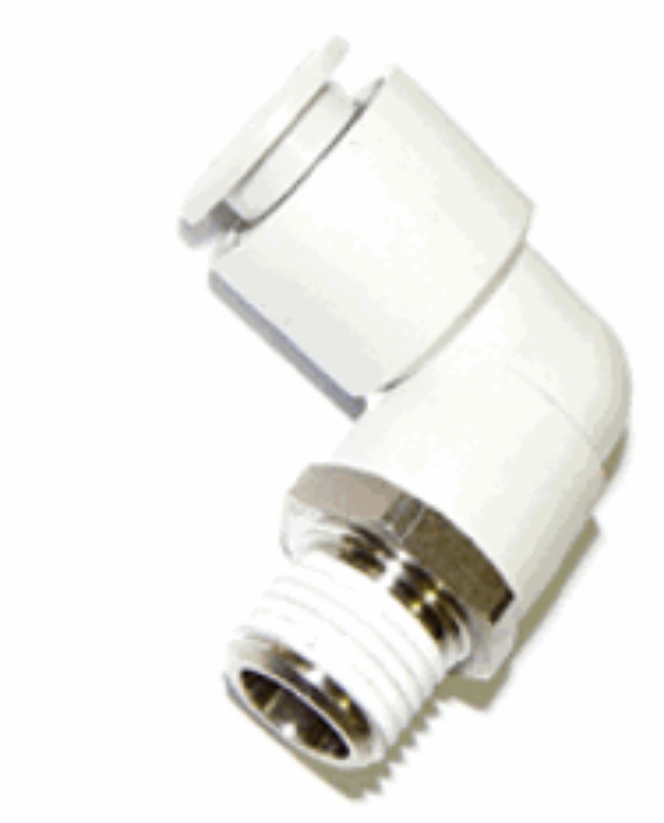 Picture of Male Elbow, 90deg, Nylon/Brass Push Fit, 4mm x 1/4" BSP