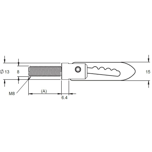 Picture of Fastener, Antiluce, M8 x 20mm, Mild Steel ZP, Nyloc Nut (Anti Rattle)