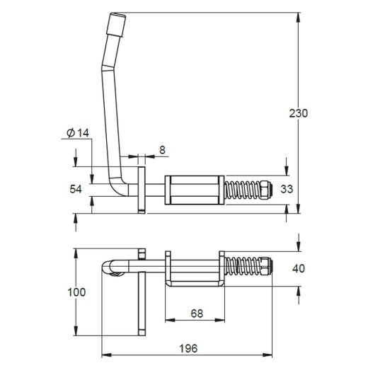 Picture of Fastener, Corner Side Board Latch, Heavy Duty, c/w Handle & Catch plate