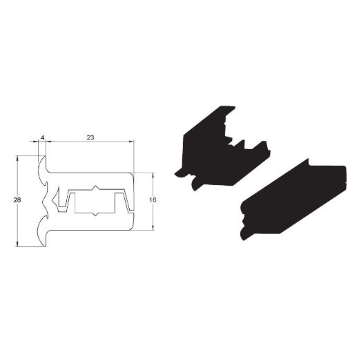 Picture of Hinge, Centaflex, 3mtr length, Black Finish