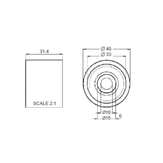 Picture of Rubber Door Holder (76 Series), Female, Min Load 3kg, Typical Load 8kg
