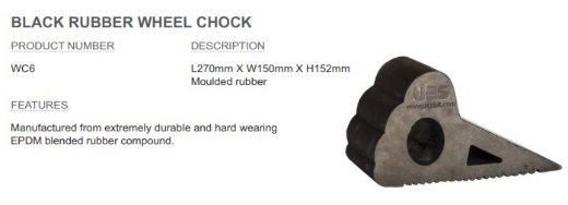 Picture of Wheel Chock, Rubber, 270mm long, 150mm wide, 152mm high