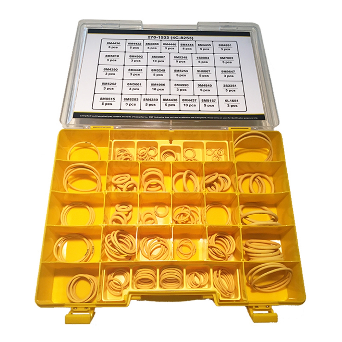 Picture of Caterpillar, 4C-8253 32 SIZES, 149 O'RINGS YELLOW SILICONE 70 DURO