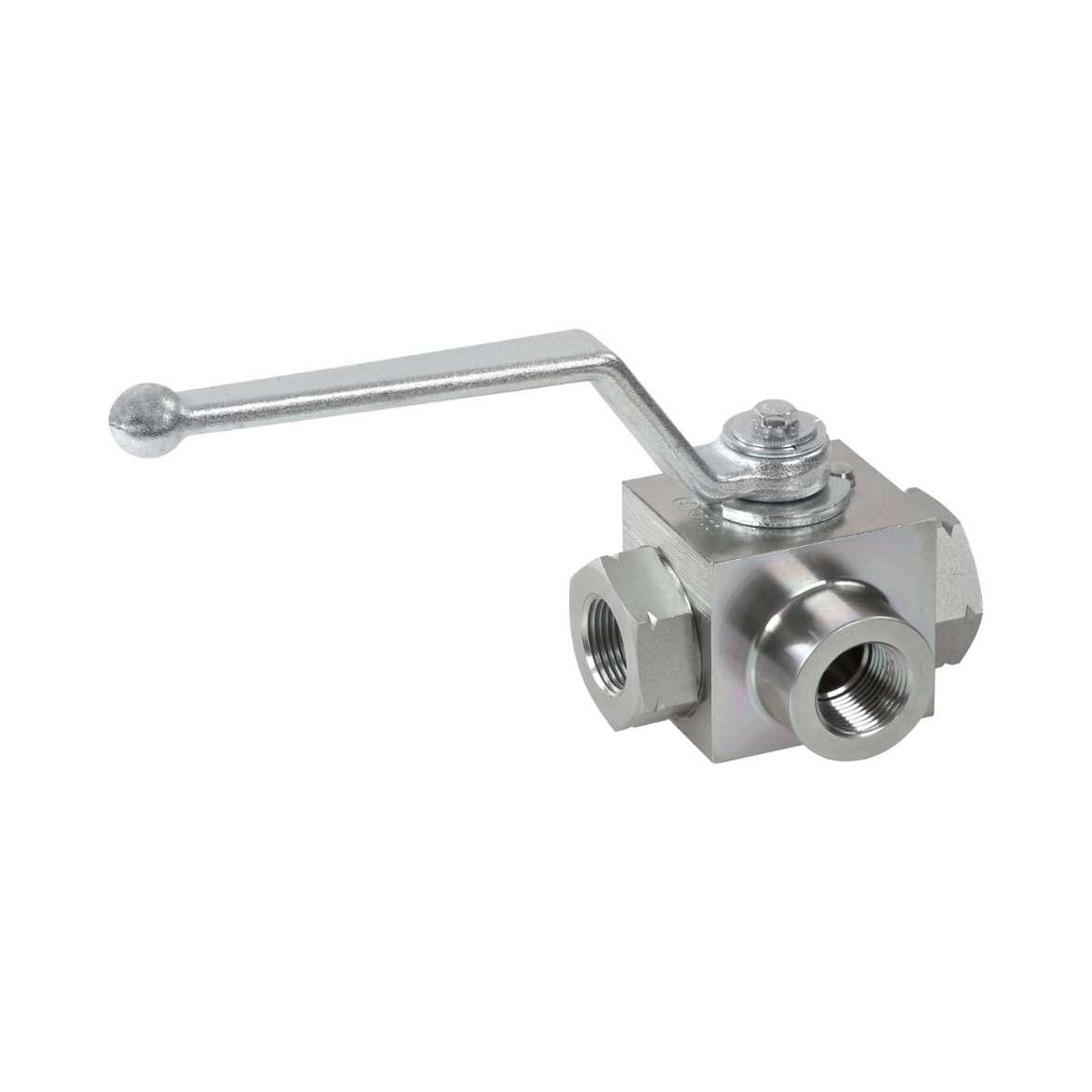Picture of Ball Valve, 3 Way L Port, 315 Bar, 3/4" BSPP, c/w Mounting Holes