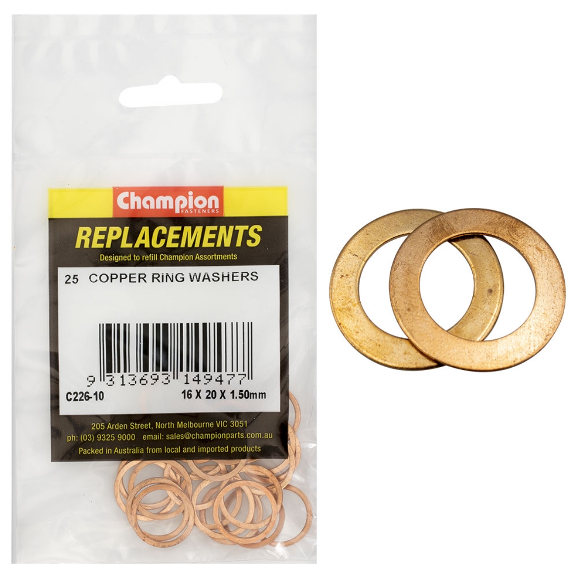 Picture of WASHERS-FLAT-COPPER-M16 x 20 x 1.5mm PKT.5