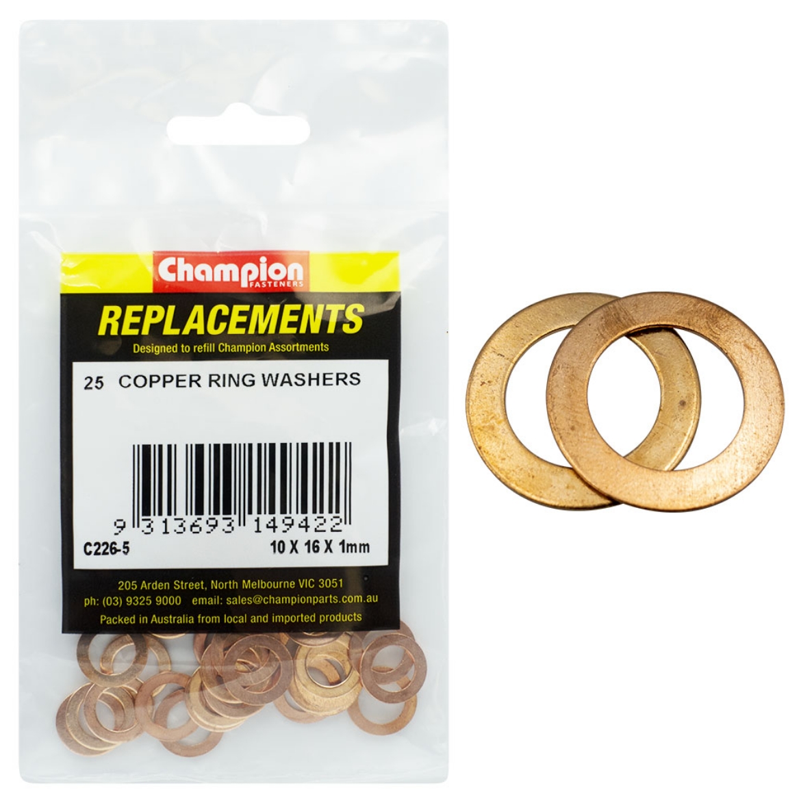 Picture of WASHERS-FLAT-COPPER-M10 x 16 x 1mm PKT.25