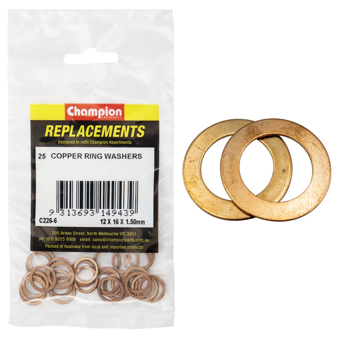 Picture of WASHERS-FLAT-COPPER-M12 x 16 x 1.5mm PKT.25