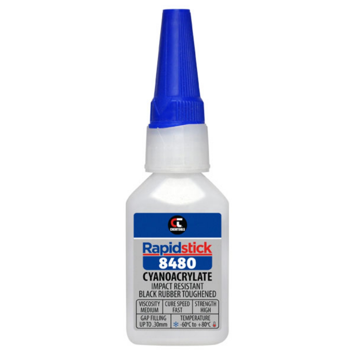 Picture of Rapidstick 8480 Cyanoacrylate Adhesive (Impact Resistant, Black Rubber Toughened) 25ml Bottle