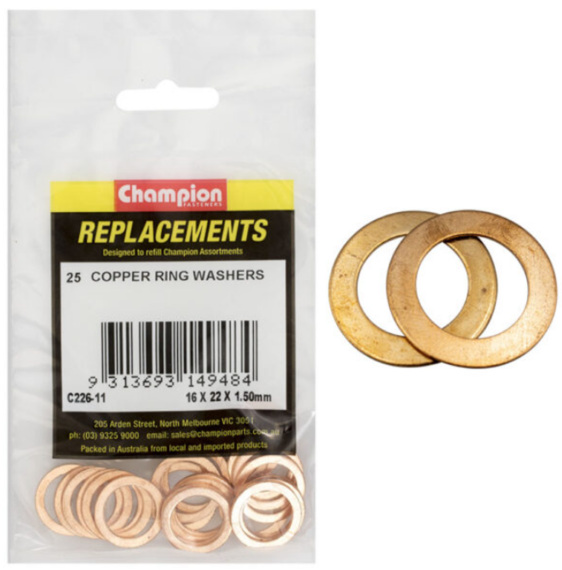 Picture of WASHERS-FLAT-COPPER-M16 x 22 x 1.5mm PKT.25