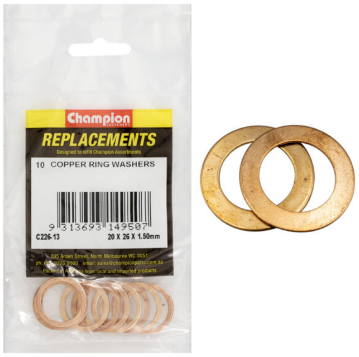 Picture of WASHERS-FLAT-COPPER-M20 x 26 x 1.5mm PKT.10