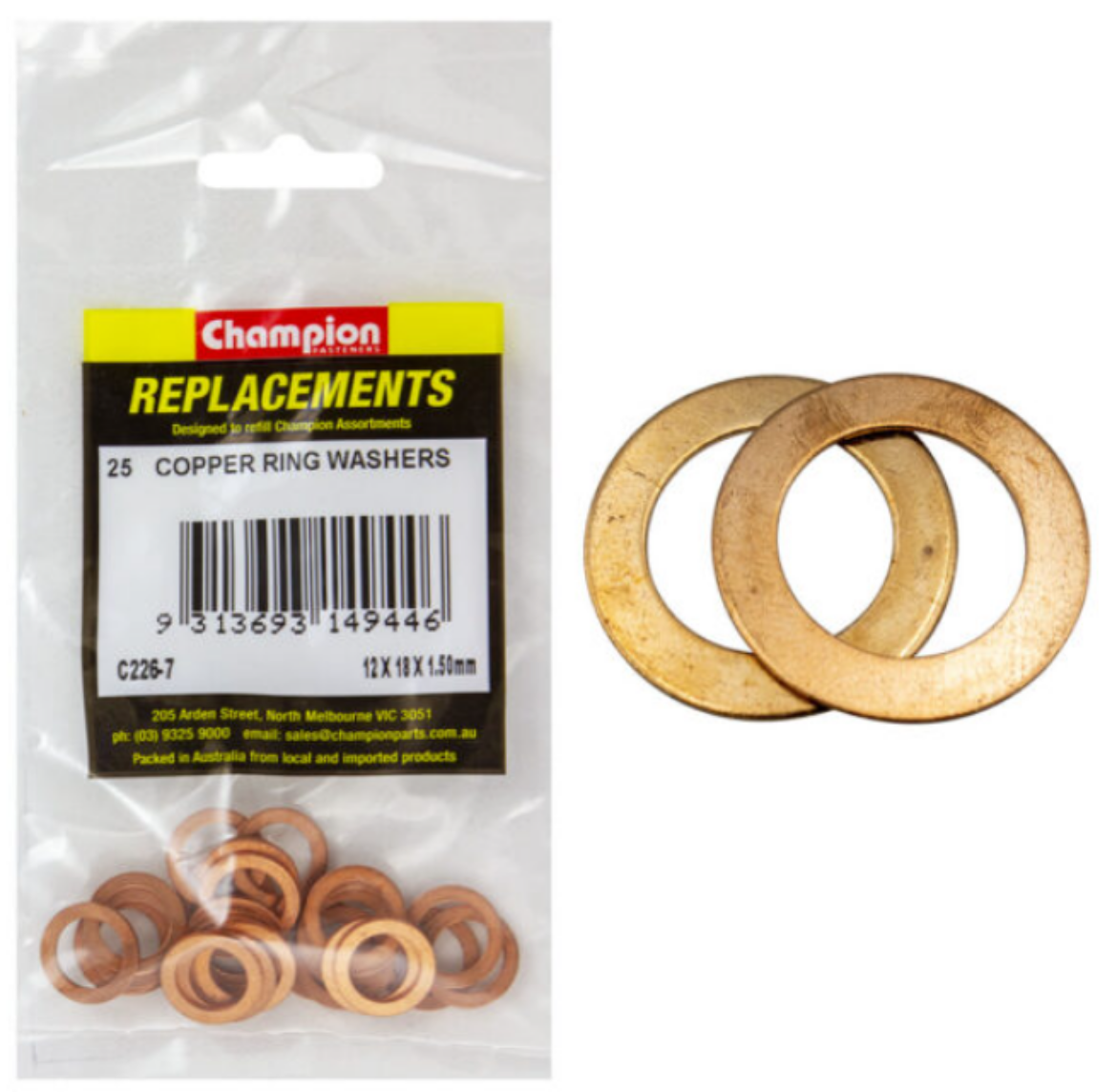 Picture of WASHERS-FLAT-COPPER-M12 x 18 x 1.5mm PKT.25