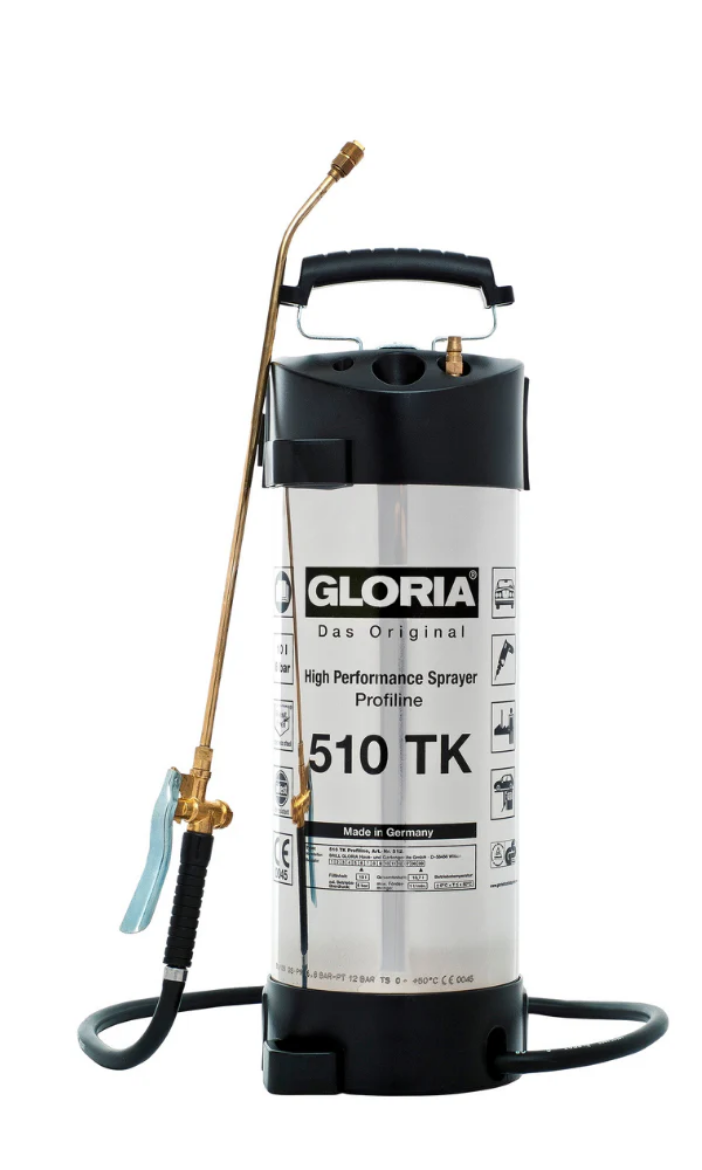 Picture of Sprayer, Heavy Duty Stainless Steel, 10ltr, VITON Seals, Brass Nozzle, Lance & Trigger
Dual Safety Pressure Release Valve (Auto & Manual), Dual Pressurizing System
(Compressed Air & Manual Pumping), Pressure Gauge, Max pressure: 85 PSI