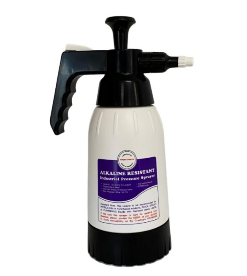 Picture of Sprayer, Alkaline Resistant, 1.2ltr, Application: Resistant to most alkaline solutions:
Fiberglass industry, graffiti removal, car painting agents & cleaning chemicals