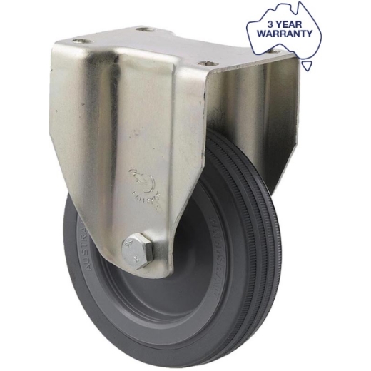 Picture of Castor, 100mm x 23mm Grey Rubber Wheel, Fixed, 50kg rated