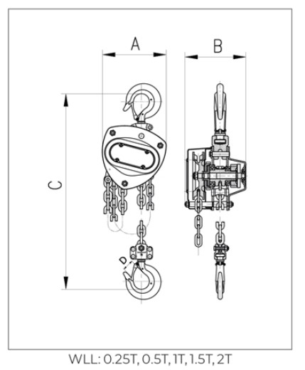 Picture of W4 Chain Block 3M Lift, 0.5T