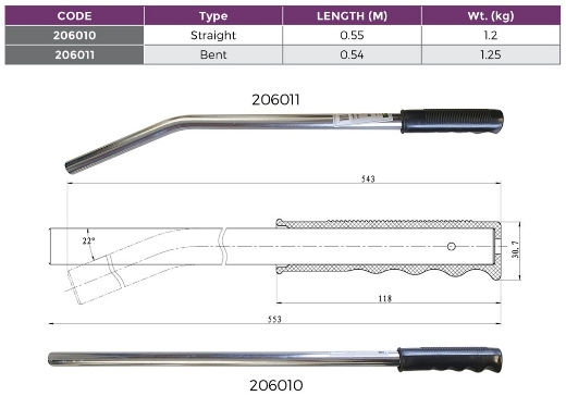Picture of Winch Bar Multipurpose 550mm Bent