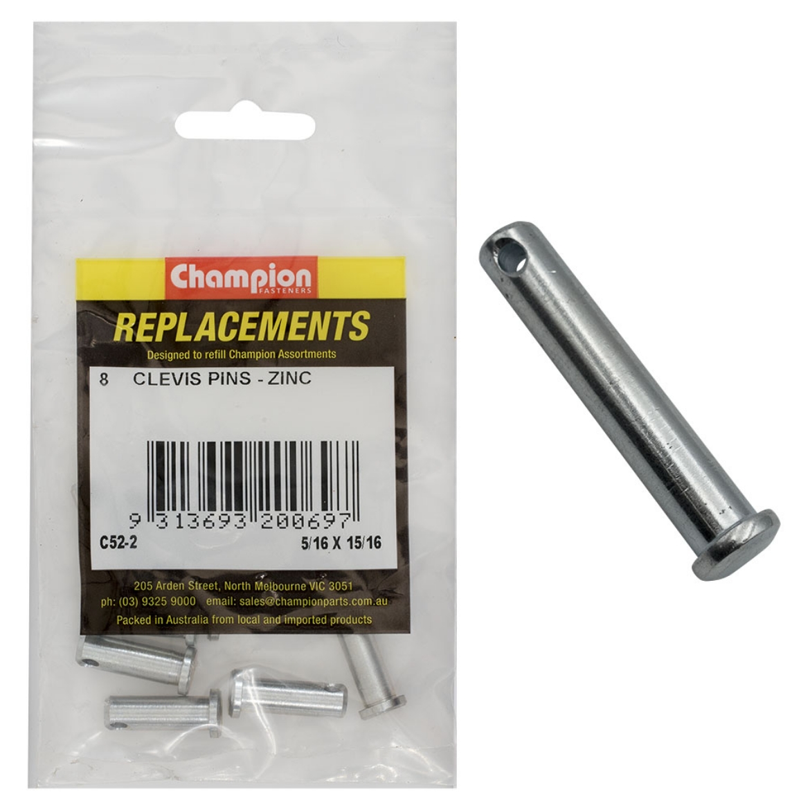 Picture of Clevis Pin, 15/16 x 5/16", Pkt.8