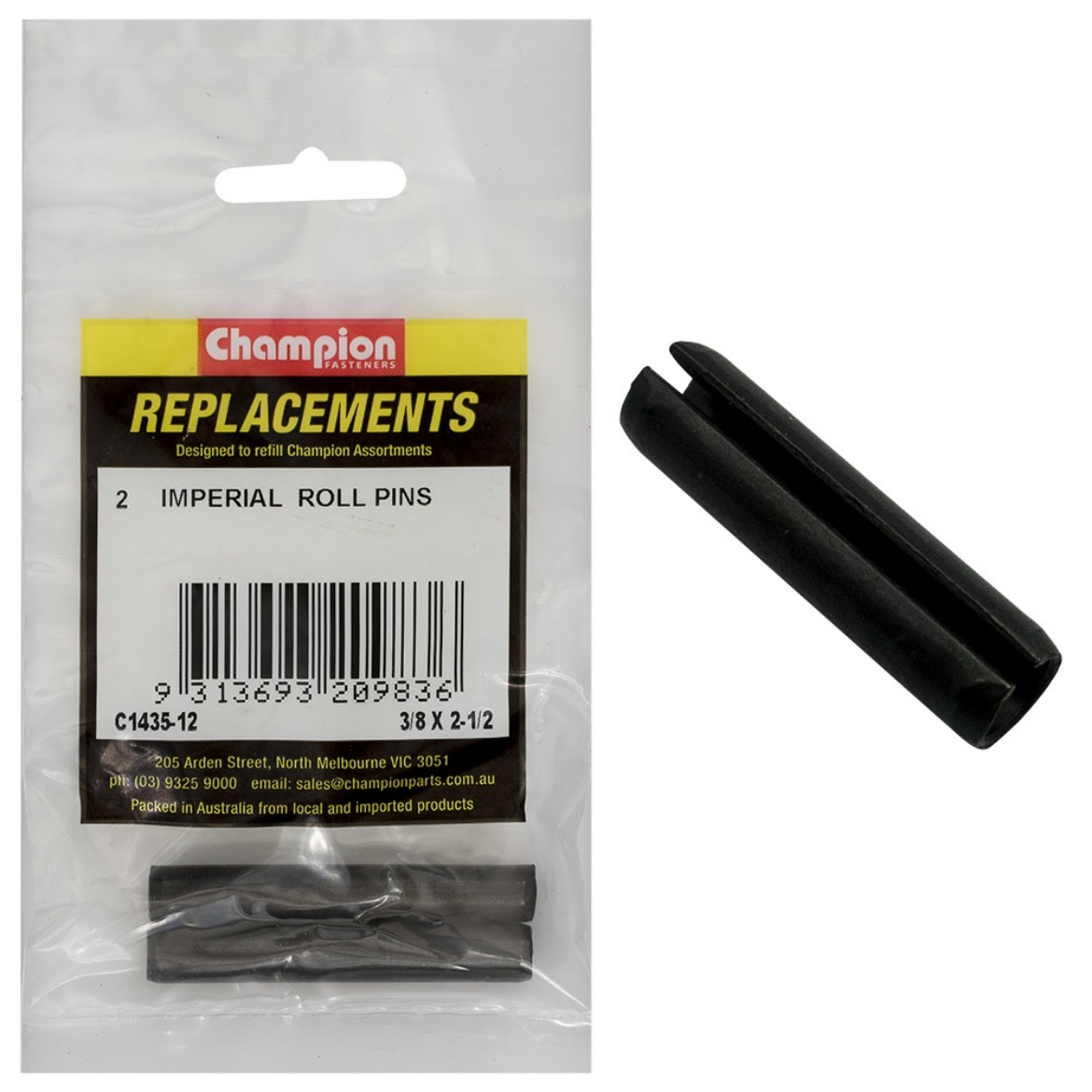 Picture of Roll Pins, 3/8" x 2 1/2", Pkt.2