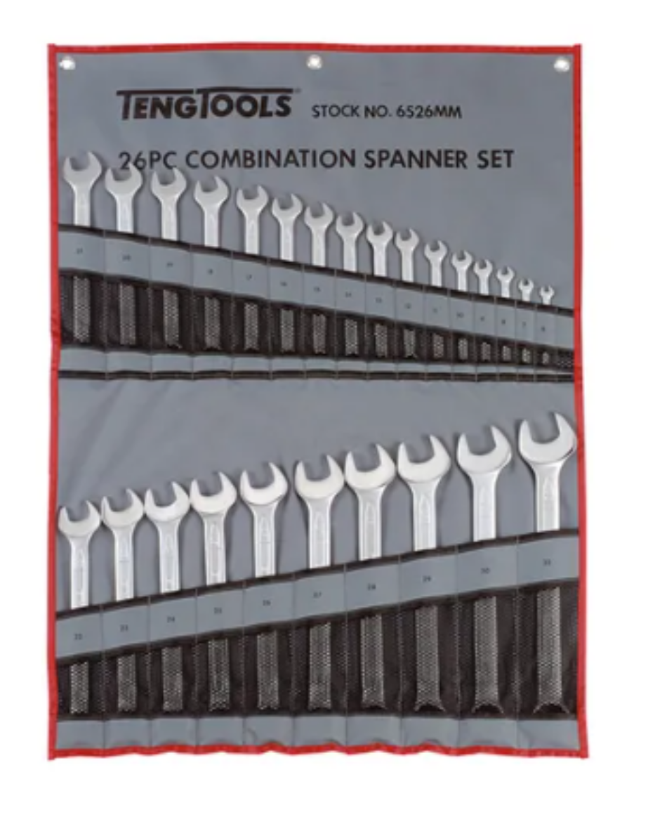 Picture of TENG COMBINATION SPANNER SET W/WALLET, METRIC, 26PCE, 6-32MM