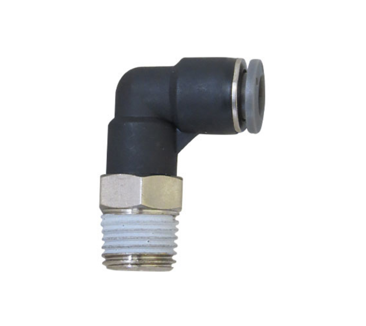 Picture of Male Elbow, 90deg, Nylon/Brass Push Fit, 6mm x 1/8" BSP