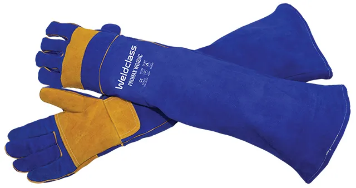Picture of Welding Gloves, Xtended-Cuff, 680mm, Promax, Blue, Standard Pair