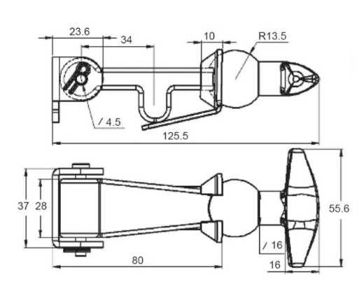 Picture of Bonnet Catch, Rubber, 125.5mm long