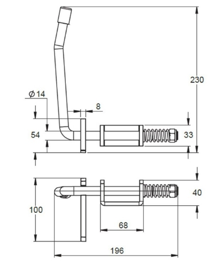 Picture of Fastener, Corner Side Board Latch, Heavy Duty, c/w Handle & Catch plate
