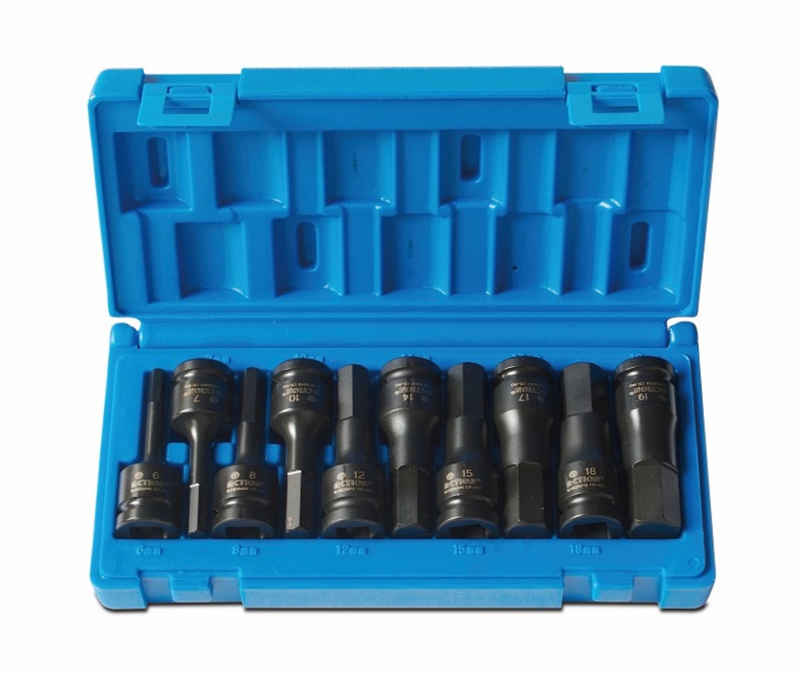 Picture of Socket Set, 1/2" Drive, Metric Hex Driver Impact, 10 Pce, 6-19mm