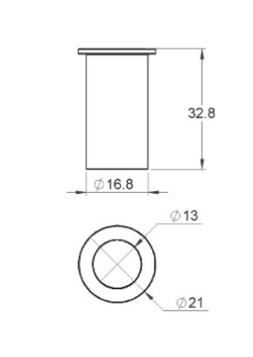 Picture of Bush, Suits 32mm Hinge, suit 1/2" Pin, White