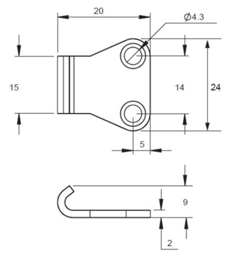 Picture of Fastener, Hook Plate, Zinc Plated, OJOP, suits 701L Over Centre Latch